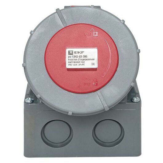 Розетка стационарная наружная 1342 3Р+РЕ 63А 380В IP67 PROxima EKF ps-1342-63-380, изображение 6 • Купить по низкой цене в интернет-магазине СМЭК