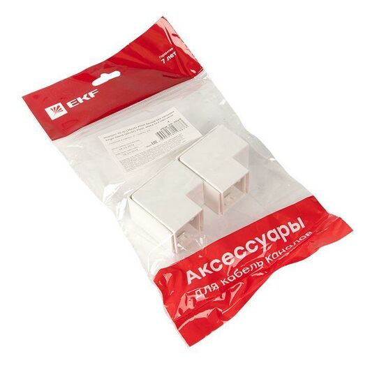 Поворот на 90град. 25х25 бел. Plast PROxima (уп.4шт) EKF abw-25-25x4, изображение 3 • Купить по низкой цене в интернет-магазине СМЭК