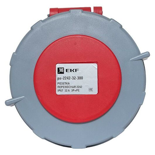 Розетка переносная 2242 3Р+РЕ 32А 380В IP67 PROxima EKF ps-2242-32-380, изображение 7 • Купить по низкой цене в интернет-магазине СМЭК