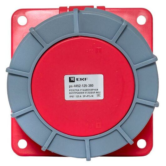 Розетка стационарная внутренняя угловая 4452 3Р+РЕ+N 125А 380В IP67 PROxima EKF ps-4452-125-380, изображение 8 • Купить по низкой цене в интернет-магазине СМЭК