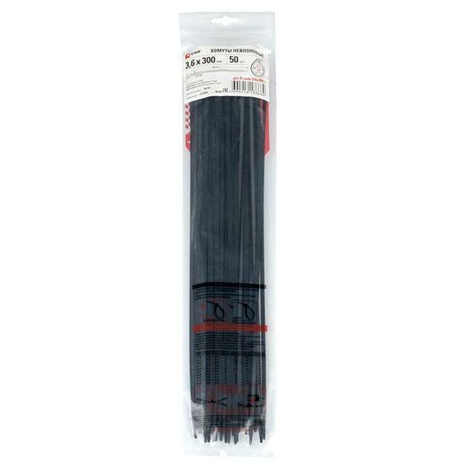 Хомут P6.6 3.6x300 FlexLock стандартный черн. (уп.50шт) PROxima EKF plc-fl-ctsb-3.6x300-r, изображение 4 • Купить по низкой цене в интернет-магазине СМЭК