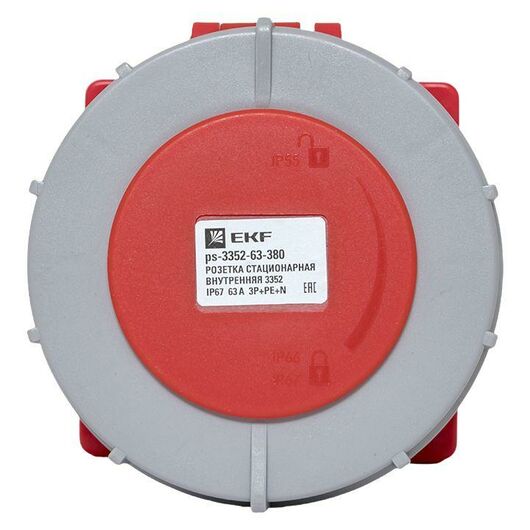 Розетка стационарная внутренняя 3352 3Р+РЕ+N 63А 380В IP67 PROxima EKF ps-3352-63-380, изображение 9 • Купить по низкой цене в интернет-магазине СМЭК