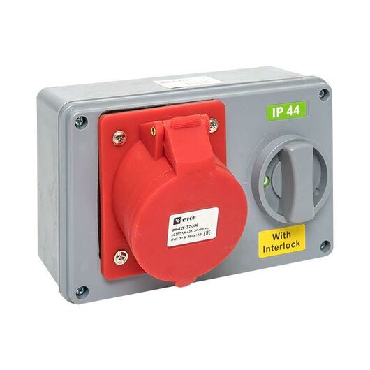 Розетка 1425 3Р+РЕ+N 32А 380В IP44 с блокировкой и выкл. EKF ps-1425-32-380, изображение 5 • Купить по низкой цене в интернет-магазине СМЭК