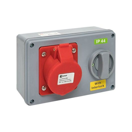 Розетка 1415 3Р+РЕ+N 16А 380В IP44 с блокировкой и выкл. EKF ps-1415-16-380, изображение 5 • Купить по низкой цене в интернет-магазине СМЭК