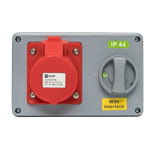 Розетка 1415 3Р+РЕ+N 16А 380В IP44 с блокировкой и выкл. EKF ps-1415-16-380, изображение 6 • Купить по низкой цене в интернет-магазине СМЭК
