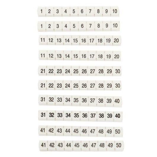 Маркеры для JXB-ST 2.5 NLPE с нумерацией 1-50 (уп.100шт) EKF zb-st-2.5-nlpe-1-50, изображение 3 • Купить по низкой цене в интернет-магазине СМЭК