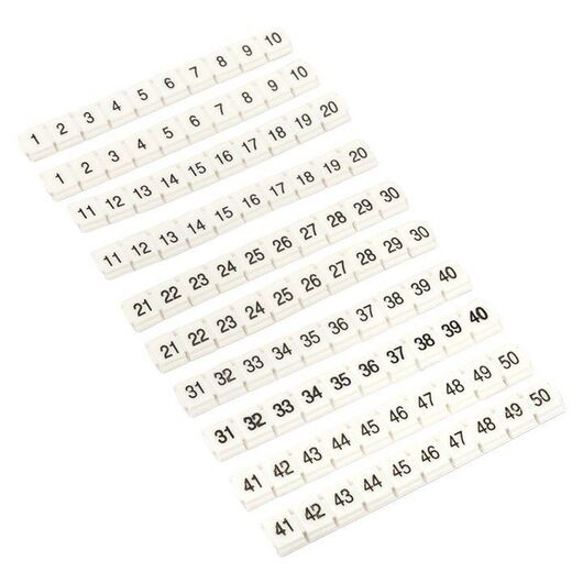 Маркеры для JXB-ST 2.5 NLPE с нумерацией 1-50 (уп.100шт) EKF zb-st-2.5-nlpe-1-50, изображение 4 • Купить по низкой цене в интернет-магазине СМЭК
