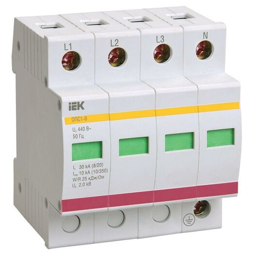 Ограничитель перенапряжения ОПС1-C 4P IEK MOP20-4-C • Купить по низкой цене в интернет-магазине СМЭК