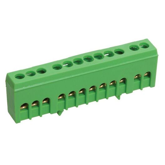 Шина PE "земля" в корп. изол. на DIN-рейку ШНИ-6х9-12-К-З IEK YNN10-69-12KD-K06 • Купить по низкой цене в интернет-магазине СМЭК