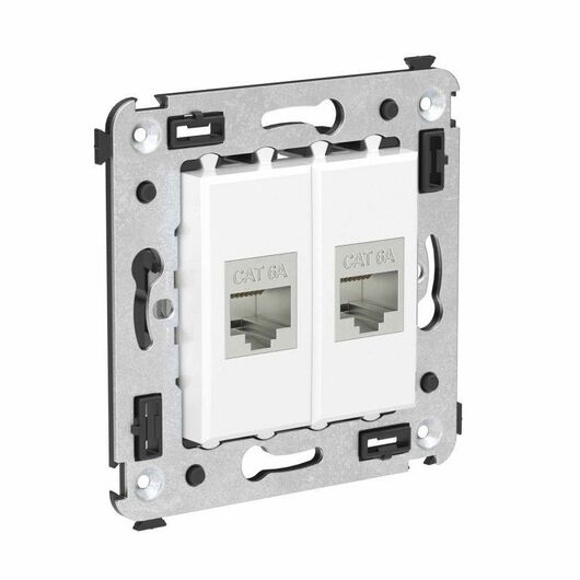 Розетка компьютерная 2-м СП Avanti "Белое облако" RJ45 кат.6A без шторок экранир. механизм DKC 4400774, изображение 2 • Купить по низкой цене в интернет-магазине СМЭК