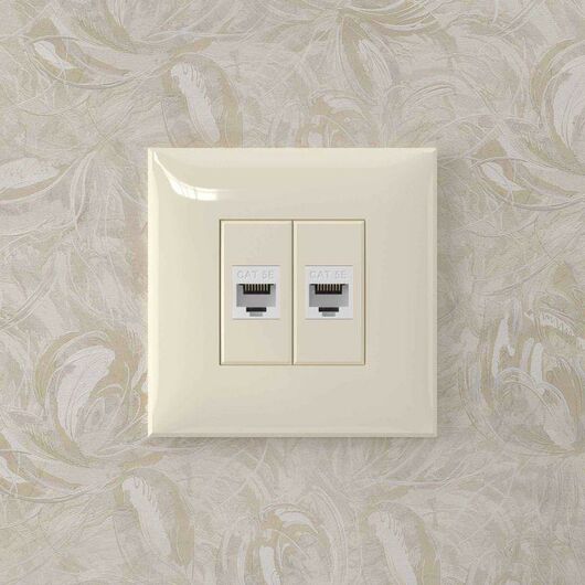 Розетка компьютерная 2-м СП Avanti "Ванильная дымка" RJ45 кат.5E без шторок механизм DKC 4405664, изображение 5 • Купить по низкой цене в интернет-магазине СМЭК