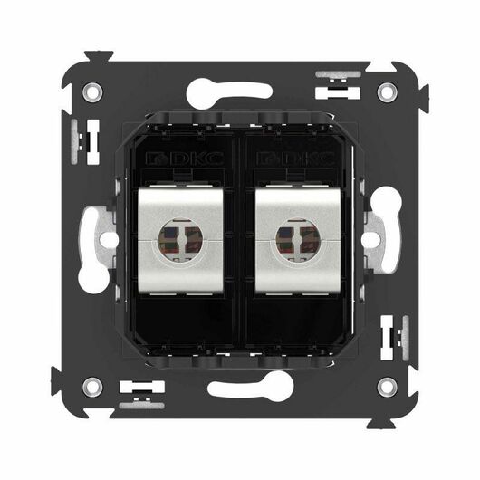 Розетка компьютерная 2-м СП Avanti "Черный квадрат" RJ45 кат.6A без шторок экранир. механизм DKC 4402774 • Купить по низкой цене в интернет-магазине СМЭК