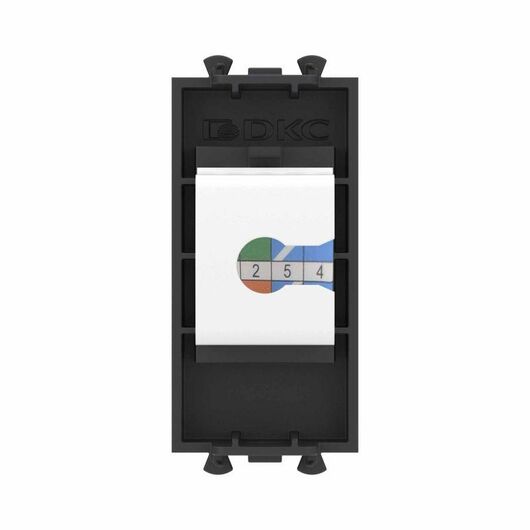 Розетка телефонная 1мод. Avanti "Черный матовый" RJ12 модульная без шторок механизм DKC 4412611 • Купить по низкой цене в интернет-магазине СМЭК