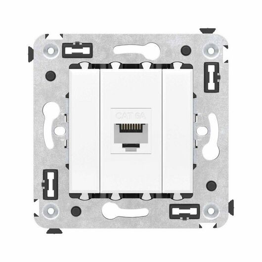 Розетка компьютерная 1-м СП Avanti "Белое облако" RJ45 кат.6A без шторок механизм DKC 4400673, изображение 2 • Купить по низкой цене в интернет-магазине СМЭК