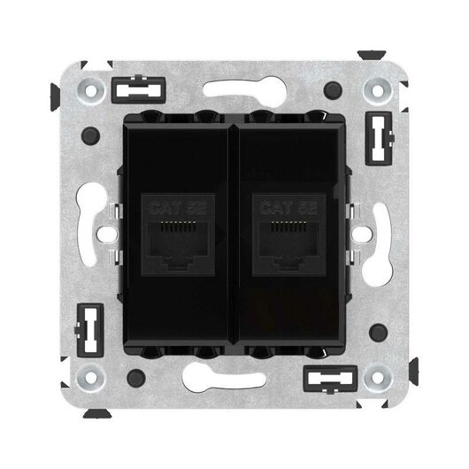 Розетка компьютерная 2-м СП Avanti "Черный квадрат" RJ45 кат.5E без шторок механизм DKC 4402664, изображение 2 • Купить по низкой цене в интернет-магазине СМЭК