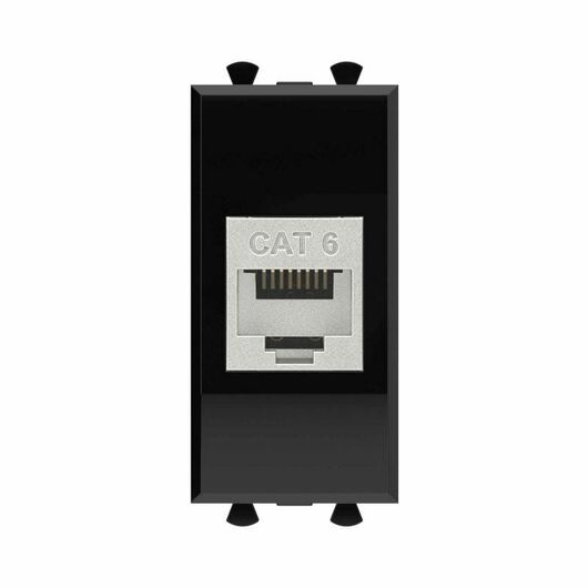 Розетка компьютерная 1мод. Avanti "Черный квадрат" RJ45 модульная кат.6 экранир. DKC 4402791, изображение 2 • Купить по низкой цене в интернет-магазине СМЭК