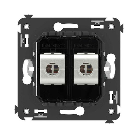 Розетка компьютерная 2-м СП Avanti "Черный квадрат" RJ45 кат.5E без шторок экранир. механизм DKC 4402764 • Купить по низкой цене в интернет-магазине СМЭК