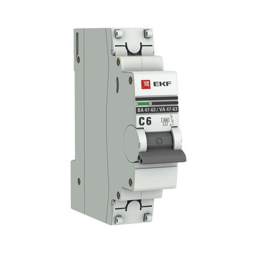 Выключатель автоматический модульный 1п C 6А 4.5кА ВА 47-63 PROxima EKF mcb4763-1-06C-pro, изображение 5 • Купить по низкой цене в интернет-магазине СМЭК