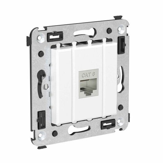 Розетка компьютерная 1-м СП Avanti "Белое облако" RJ45 кат.6 без шторок экранир. механизм DKC 4400793, изображение 2 • Купить по низкой цене в интернет-магазине СМЭК