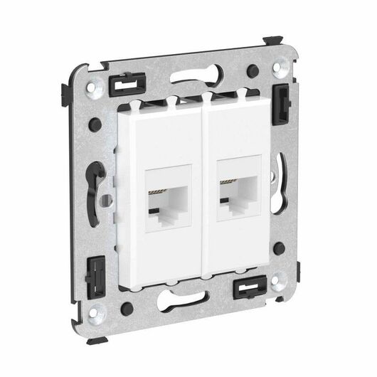 Розетка телефонная 2-м СП Avanti "Белое облако" RJ12 без шторок механизм DKC 4400614, изображение 3 • Купить по низкой цене в интернет-магазине СМЭК