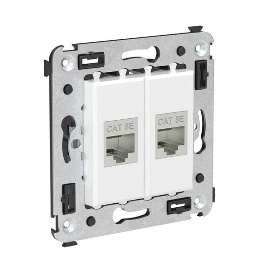 Розетка компьютерная 2-м СП Avanti "Белое облако" RJ45 кат.5E без шторок экранир. механизм DKC 4400764, изображение 4 • Купить по низкой цене в интернет-магазине СМЭК