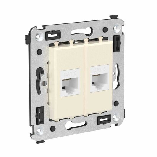 Розетка компьютерная 2-м СП Avanti "Ванильная дымка" RJ45 кат.6 без шторок механизм DKC 4405694, изображение 3 • Купить по низкой цене в интернет-магазине СМЭК