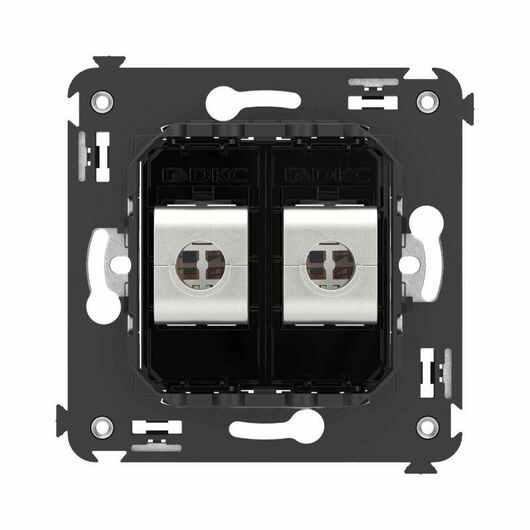 Розетка компьютерная 2-м СП Avanti "Черный квадрат" RJ45 кат.6 без шторок экранир. механизм DKC 4402794 • Купить по низкой цене в интернет-магазине СМЭК