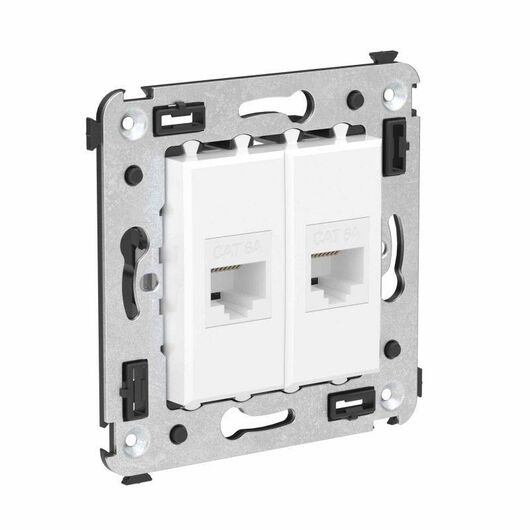 Розетка компьютерная 2-м СП Avanti "Белое облако" RJ45 кат.6A без шторок механизм DKC 4400674, изображение 4 • Купить по низкой цене в интернет-магазине СМЭК