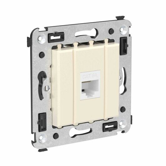 Розетка компьютерная 1-м СП Avanti "Ванильная дымка" RJ45 кат.6A без шторок механизм DKC 4405673, изображение 2 • Купить по низкой цене в интернет-магазине СМЭК