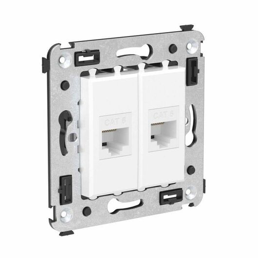 Розетка компьютерная 2-м СП Avanti "Белое облако" RJ45 кат.6 без шторок механизм DKC 4400694, изображение 3 • Купить по низкой цене в интернет-магазине СМЭК