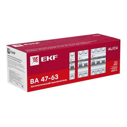 Выключатель автоматический модульный 1п B 16А 4.5кА ВА 47-63 PROxima EKF mcb4763-1-16B-pro, изображение 3 • Купить по низкой цене в интернет-магазине СМЭК