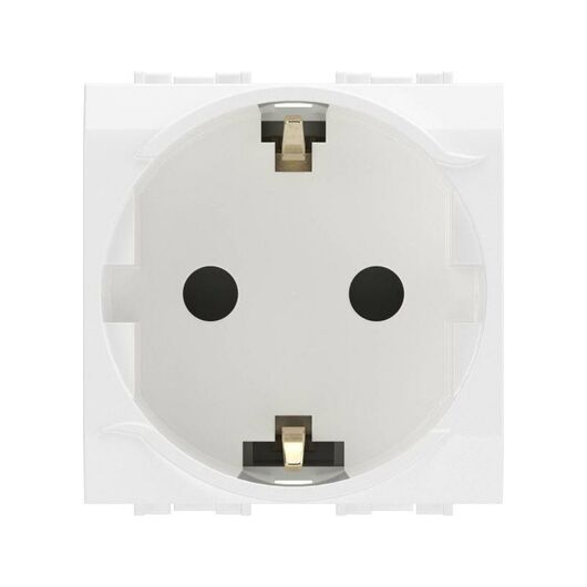 Розетка 1-м СП 2мод. Brava 16А IP20 с заземл. защ. шторки бел. DKC 76482B, изображение 2 • Купить по низкой цене в интернет-магазине СМЭК