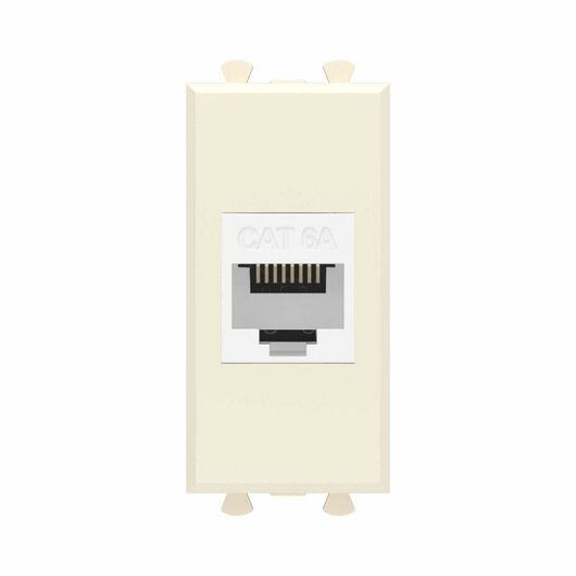Розетка компьютерная 1мод. Avanti "Ванильная дымка" RJ45 кат.6A без шторок модульная механизм DKC 4405671, изображение 4 • Купить по низкой цене в интернет-магазине СМЭК