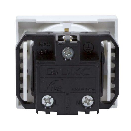 Розетка 1-м 2мод. Viva 16А IP20 2P+E с заземл. защ. шторки бел. DKC 45005, изображение 4 • Купить по низкой цене в интернет-магазине СМЭК
