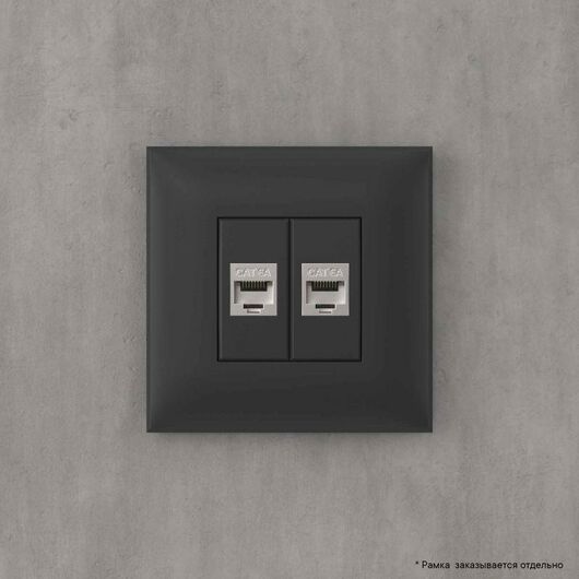Розетка компьютерная 2-м СП Avanti "Черный матовый" RJ45 кат.6A без шторок экранир. механизм DKC 4412774 • Купить по низкой цене в интернет-магазине СМЭК