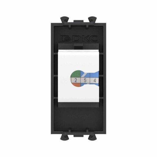 Розетка компьютерная 1мод. Avanti "Черный матовый" RJ45 кат.6A без шторок модульная механизм DKC 4412671 • Купить по низкой цене в интернет-магазине СМЭК