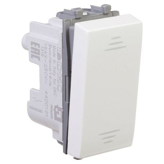 Выключатель модульный 1-кл. 1мод. Avanti "Белое облако" 16А IP20 бел. DKC 4400101, изображение 4 • Купить по низкой цене в интернет-магазине СМЭК