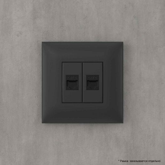 Розетка компьютерная 2-м СП Avanti "Черный матовый" RJ45 кат.6 без шторок механизм DKC 4412694, изображение 4 • Купить по низкой цене в интернет-магазине СМЭК