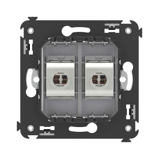 Розетка компьютерная 2-м СП Avanti "Закаленная сталь" RJ45 кат.5E без шторок экранир. механизм DKC 4404764, изображение 5 • Купить по низкой цене в интернет-магазине СМЭК