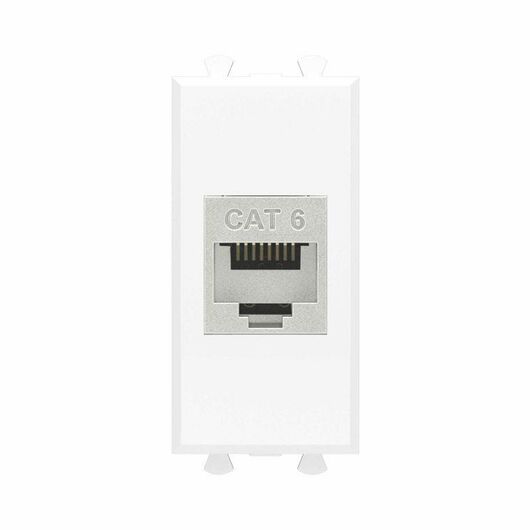 Розетка компьютерная 1мод. Avanti "Белое облако" RJ45 кат.6 без шторок экранир. модульная механизм DKC 4400791, изображение 2 • Купить по низкой цене в интернет-магазине СМЭК