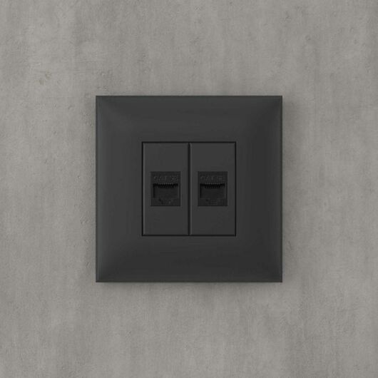Розетка компьютерная 2-м СП Avanti "Черный матовый" RJ45 кат.5E без шторок механизм DKC 4412664, изображение 5 • Купить по низкой цене в интернет-магазине СМЭК