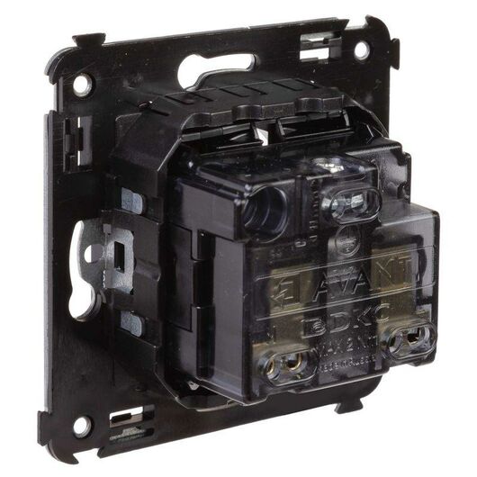 Розетка 1-м СП 2мод. Avanti "Черный квадрат" 16А IP20 2P+E защ. шторки черн. DKC 4402003, изображение 3 • Купить по низкой цене в интернет-магазине СМЭК