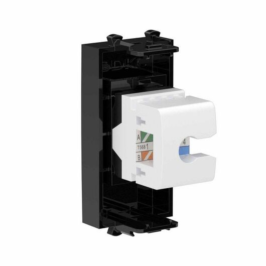 Розетка компьютерная 1мод. Avanti "Черный квадрат" RJ45 кат.6A без шторок модульная механизм DKC 4402671, изображение 4 • Купить по низкой цене в интернет-магазине СМЭК