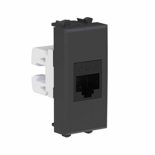Розетка компьютерная 1мод. Avanti "Черный матовый" RJ45 кат.6 без шторок модульная механизм DKC 4412691, изображение 4 • Купить по низкой цене в интернет-магазине СМЭК