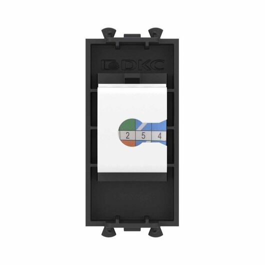 Розетка компьютерная 1мод. Avanti "Черный матовый" RJ45 кат.6 без шторок модульная механизм DKC 4412691, изображение 3 • Купить по низкой цене в интернет-магазине СМЭК