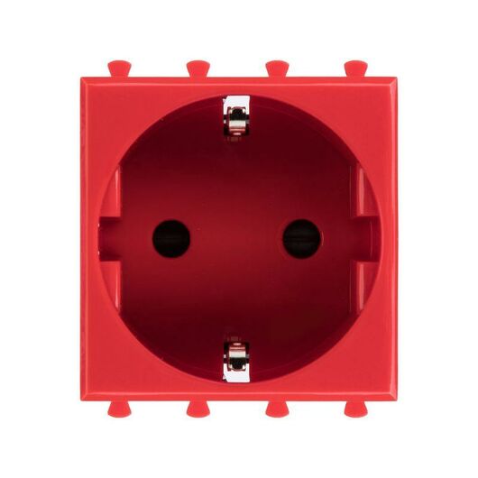 Розетка 1-м 2мод. Avanti "Красный квадрат" 16А IP20 2P+E защ. шторки красн. DKC 4401002, изображение 2 • Купить по низкой цене в интернет-магазине СМЭК