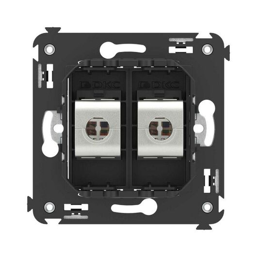 Розетка компьютерная 2-м СП Avanti "Черный матовый" RJ45 кат.5E без шторок экранир. механизм DKC 4412764 • Купить по низкой цене в интернет-магазине СМЭК