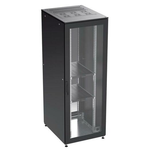 Шкаф напольный собранный 19дюйм IT-CQE 42U 800х1000 двери стекло/сплошн. RAL 9005 DKC R5DC4281GSB • Купить по низкой цене в интернет-магазине СМЭК