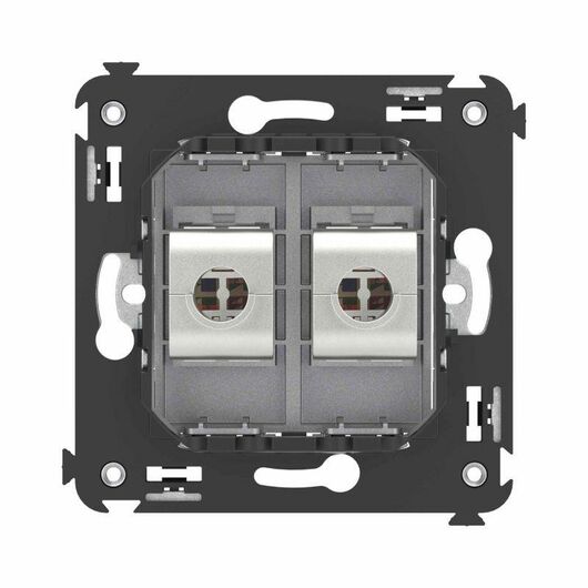 Розетка компьютерная 2-м СП Avanti "Закаленная сталь" RJ45 кат.6A без шторок экранир. механизм DKC 4404774, изображение 3 • Купить по низкой цене в интернет-магазине СМЭК