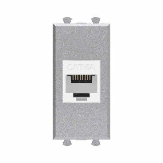 Розетка компьютерная 1мод. Avanti "Закаленная сталь" RJ45 кат.6A без шторок модульная механизм DKC 4404671, изображение 4 • Купить по низкой цене в интернет-магазине СМЭК